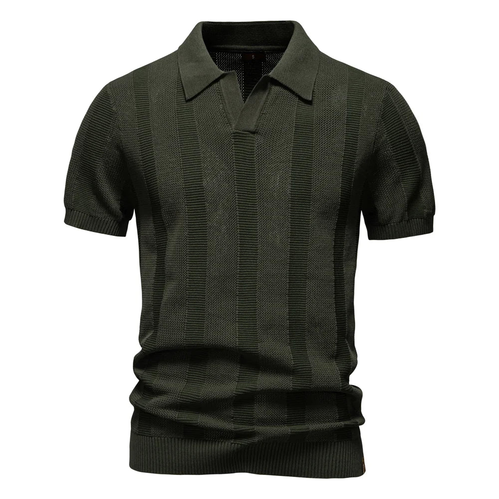 Van Beeck Amsterdam® | Katoenen Gestreepte Polo