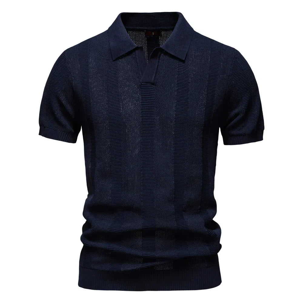 Van Beeck Amsterdam® | Katoenen Gestreepte Polo