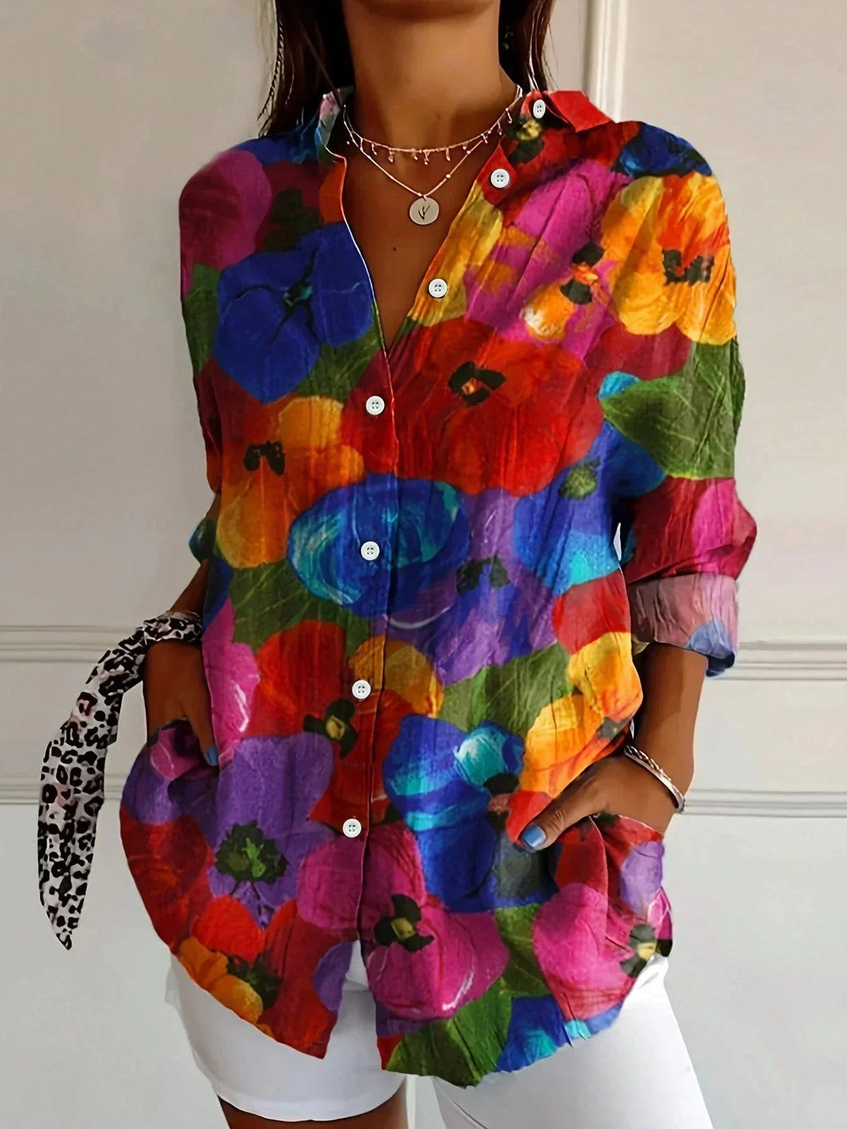 Van Beeck Amsterdam® | Kleurrijke blouse met speelse print