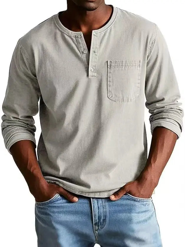Van Elst Mode® | Comfortabel Vintage Denim Shirt met Knopen & Borstzak (TIJDELIJK 1+1 GRATIS!)