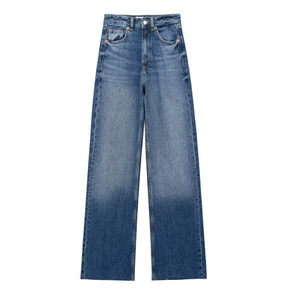 Van Beeck Amsterdam® | Blauwe Damesbroek Wide Leg