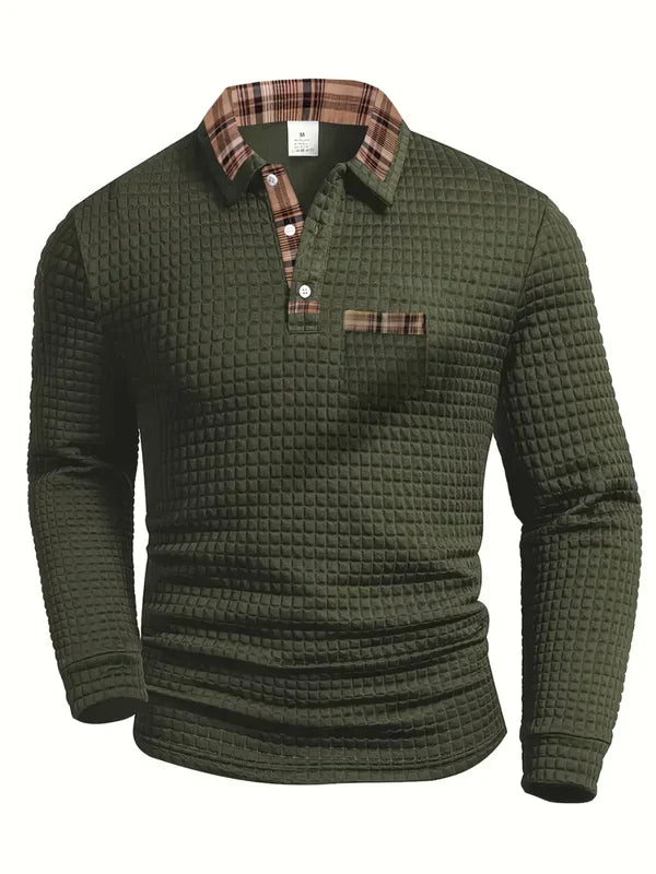 Van Elst Mode® | Comfortabele heren polo met lange mouw