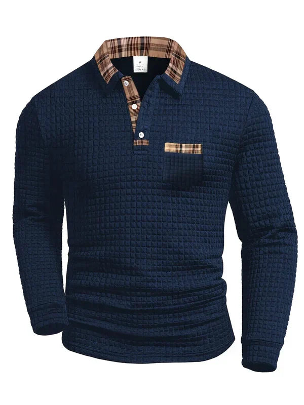 Van Elst Mode® | Comfortabele heren polo met lange mouw