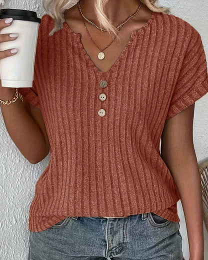 Van Beeck Amsterdam® | GEBREIDE BLOUSE MET V-HALS