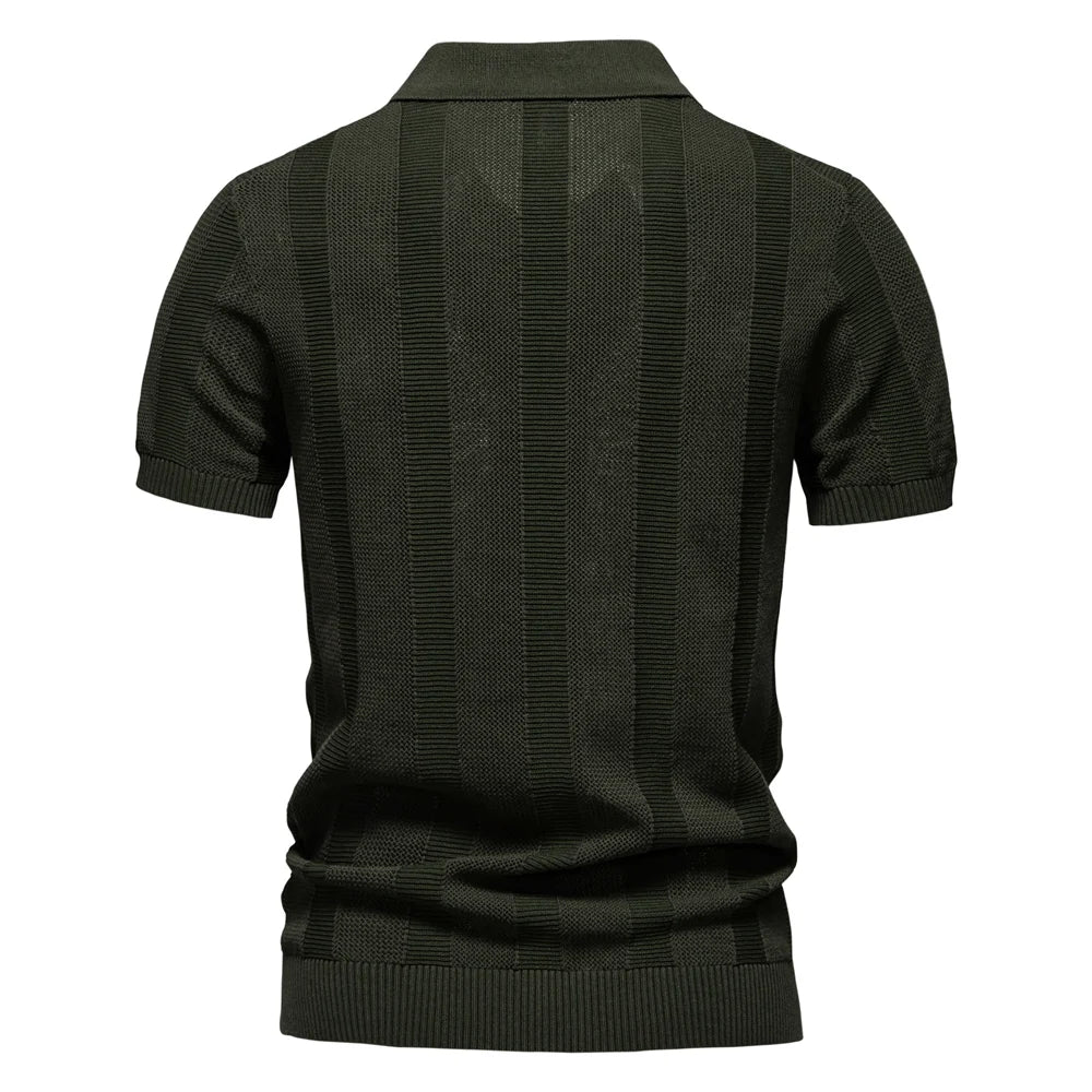 Van Beeck Amsterdam® | Katoenen Gestreepte Polo