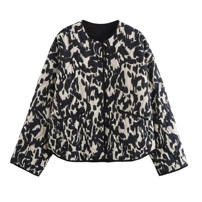 Van Beeck Amsterdam® | Modieuze Bedrukte Herfst Jas