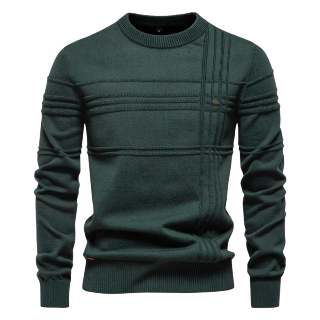 Van Elst Mode® | Katoenen Herentrui Met Streepdesign