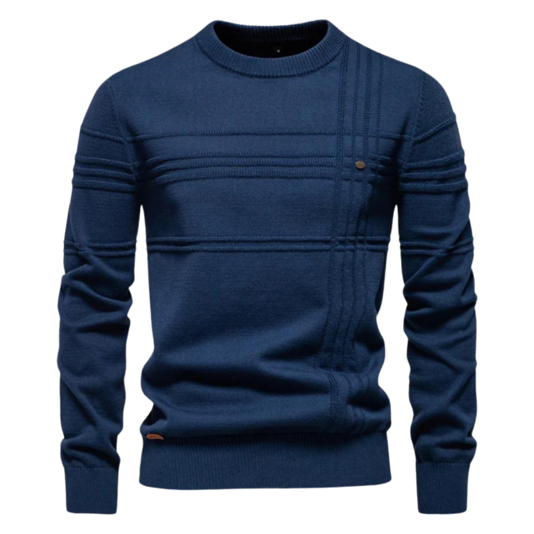 Van Elst Mode® | Katoenen Herentrui Met Streepdesign