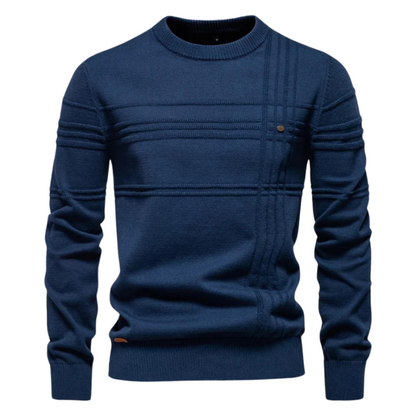 Van Elst Mode® | Katoenen Herentrui Met Streepdesign