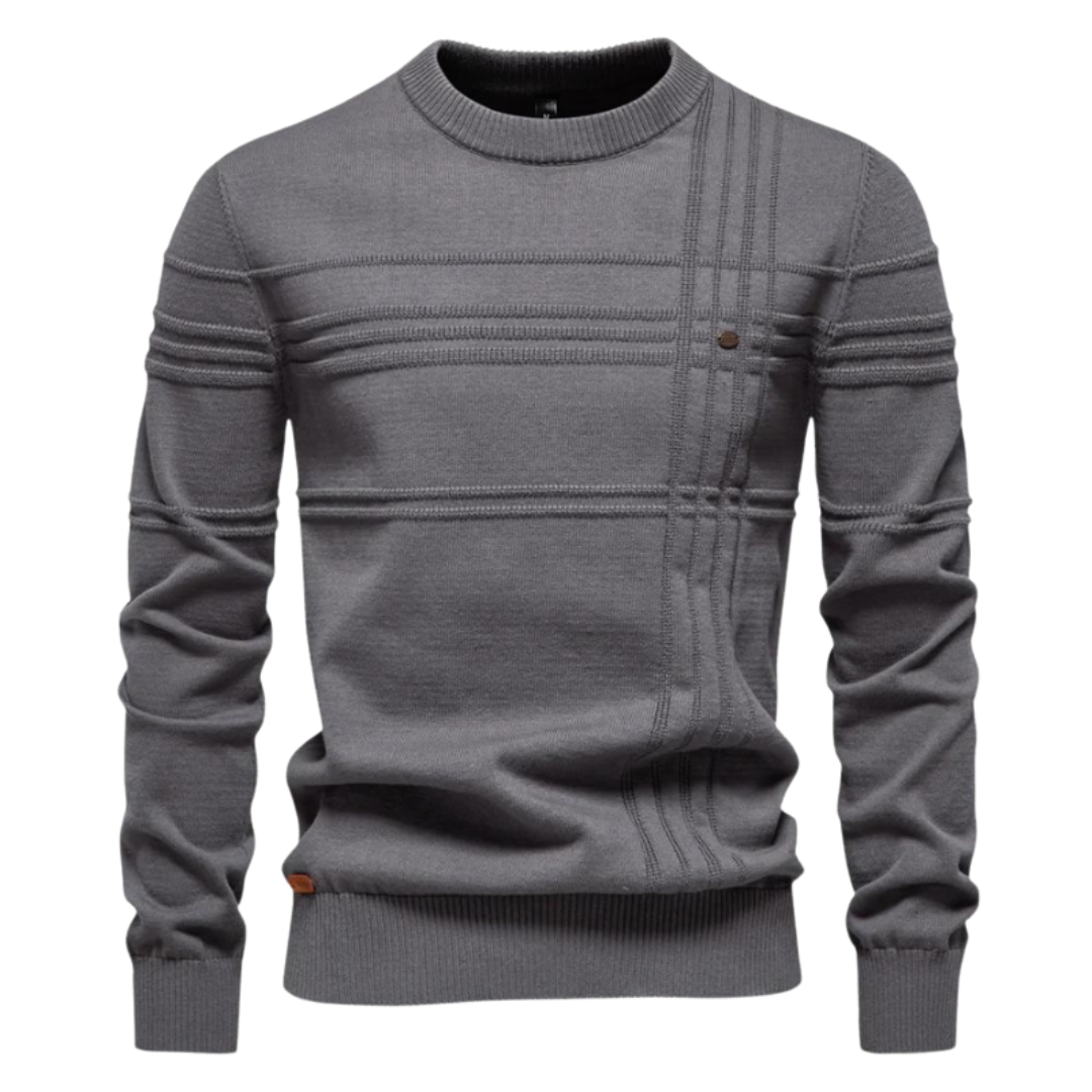 Van Elst Mode® | Katoenen Herentrui Met Streepdesign