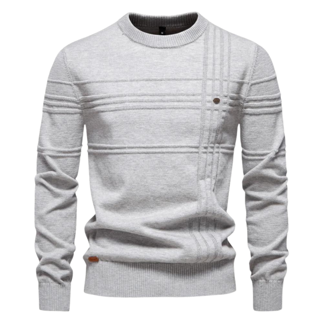 Van Elst Mode® | Katoenen Herentrui Met Streepdesign