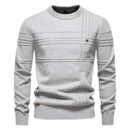 Van Elst Mode® | Katoenen Herentrui Met Streepdesign