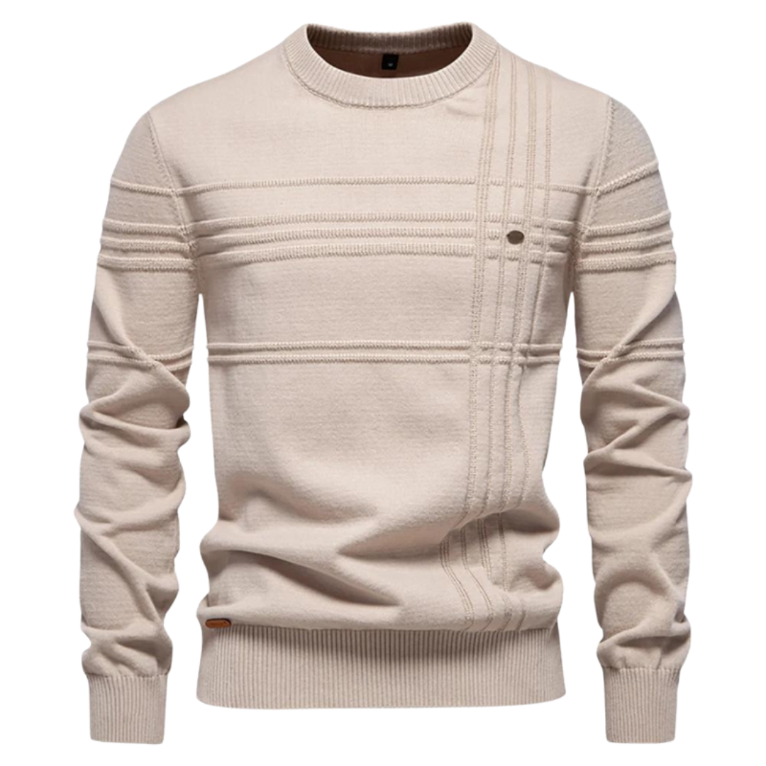 Van Elst Mode® | Katoenen Herentrui Met Streepdesign