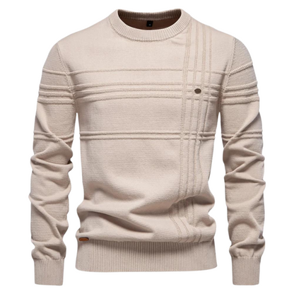 Van Elst Mode® | Katoenen Herentrui Met Streepdesign