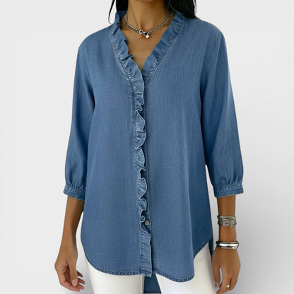 Van Beeck Amsterdam® | Elegante blouse met ruffles