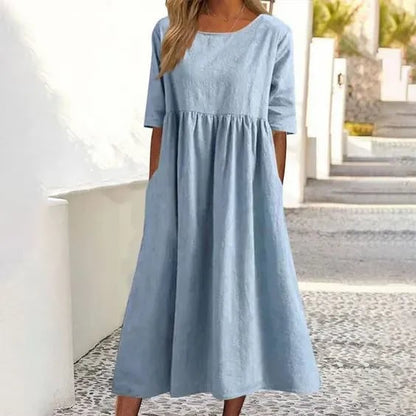 Van Beeck Amsterdam® | Elegante dames jurk met Ronde Hals