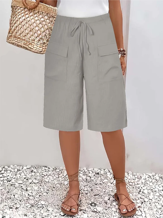 Van Beeck Amsterdam® | Korte broek met elastische tailleband