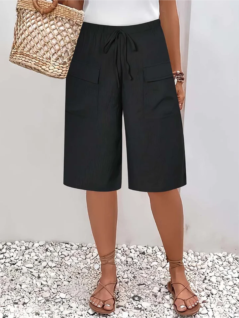 Van Beeck Amsterdam® | Korte broek met elastische tailleband