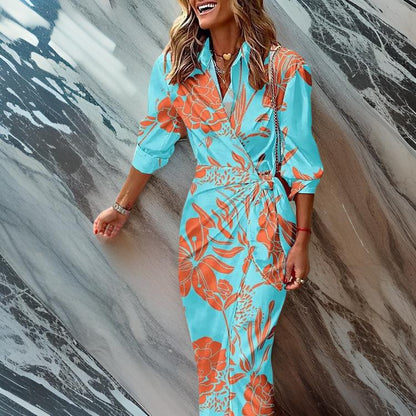 Van Beeck Amsterdam® | Jurk met Wikkelprint