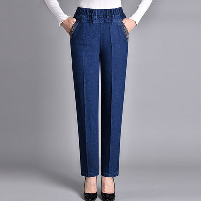 Van Beeck Amsterdam® | Damesjeans met Zijzakken en Elastische Taille