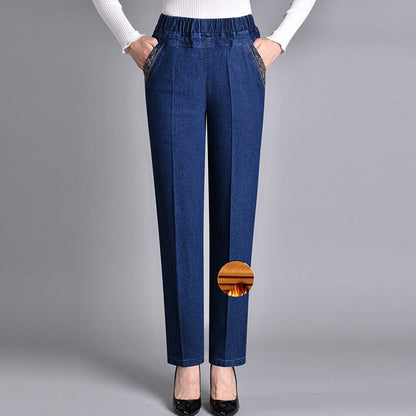Van Beeck Amsterdam® | Damesjeans met zijzakken en elastische taille
