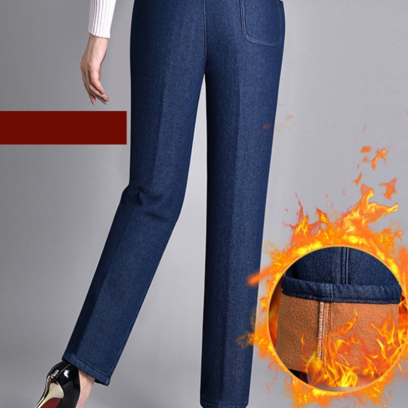 Van Beeck Amsterdam® | Damesjeans met Zijzakken en Elastische Taille