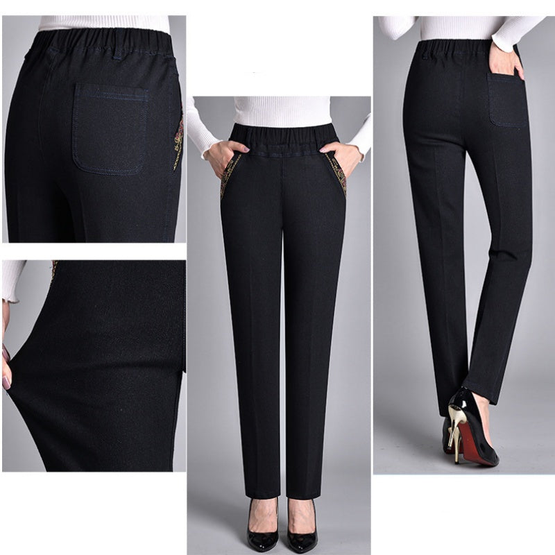 Van Beeck Amsterdam® | Damesjeans met Zijzakken en Elastische Taille