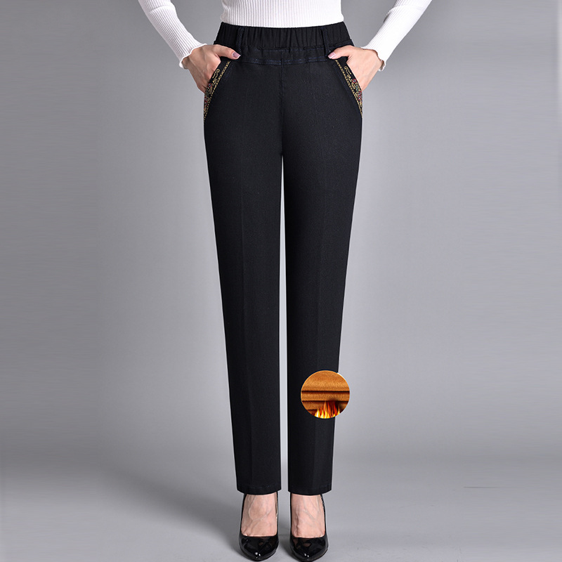 Van Beeck Amsterdam® | Damesjeans met zijzakken en elastische taille