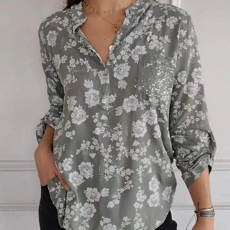 Van Beeck Amsterdam® | LANGERMIGE BLOEMENBLOUSE