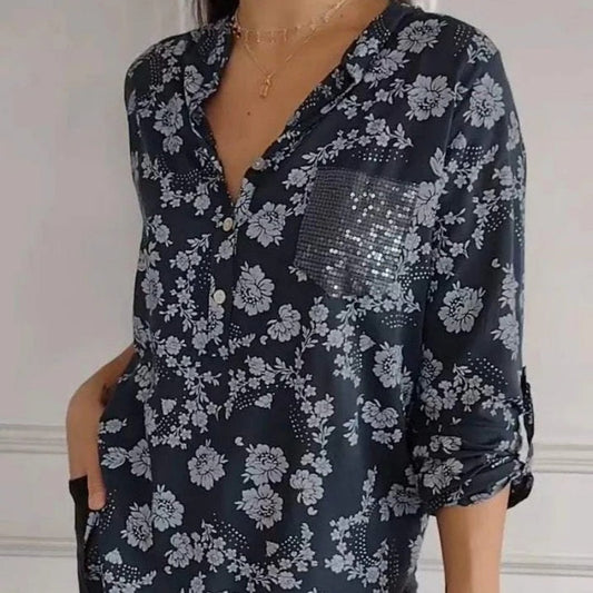 Van Beeck Amsterdam® | LANGERMIGE BLOEMENBLOUSE