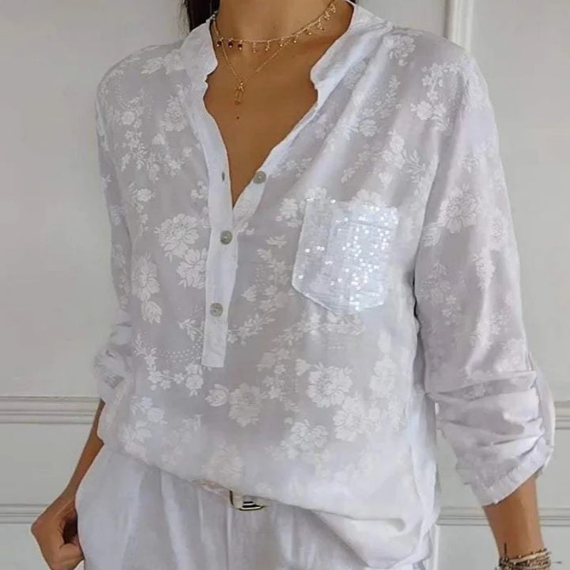 Van Beeck Amsterdam® | LANGERMIGE BLOEMENBLOUSE