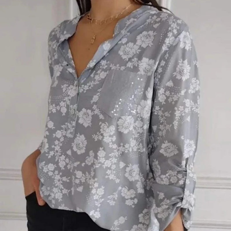 Van Beeck Amsterdam® | LANGERMIGE BLOEMENBLOUSE