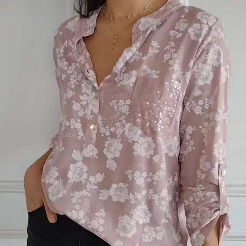 Van Beeck Amsterdam® | LANGERMIGE BLOEMENBLOUSE