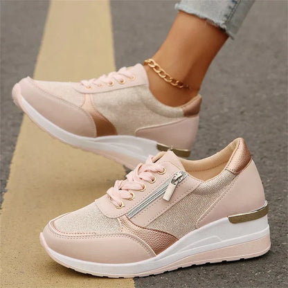 Van Beeck Amsterdam® | Comfortabele sneakers met veters en een zijrits voor dames