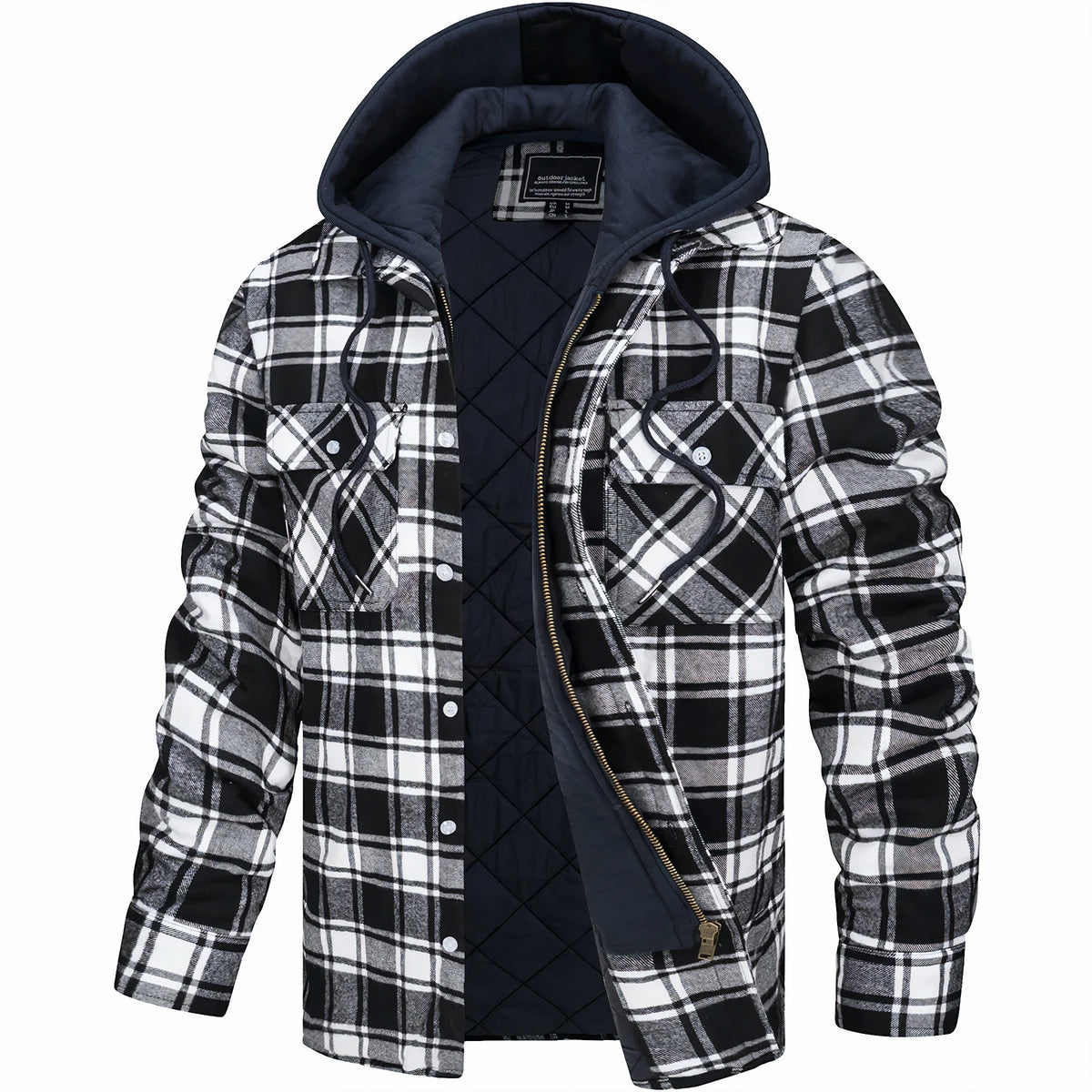 Van Beeck Amsterdam® | Geruite jas met rits